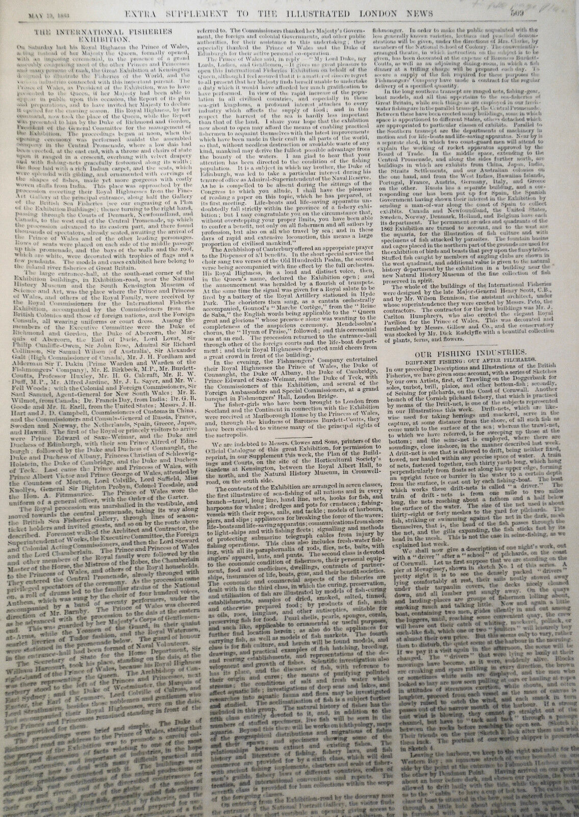 1883  Fishing Industries: Yarmouth Herring/ Int'l Exhibition -many prints & plan