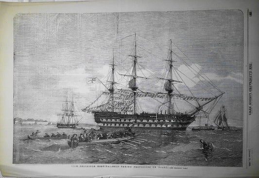 Belleisle Hospital Ship Taking Provisions on Board. [Crimean War] 1855