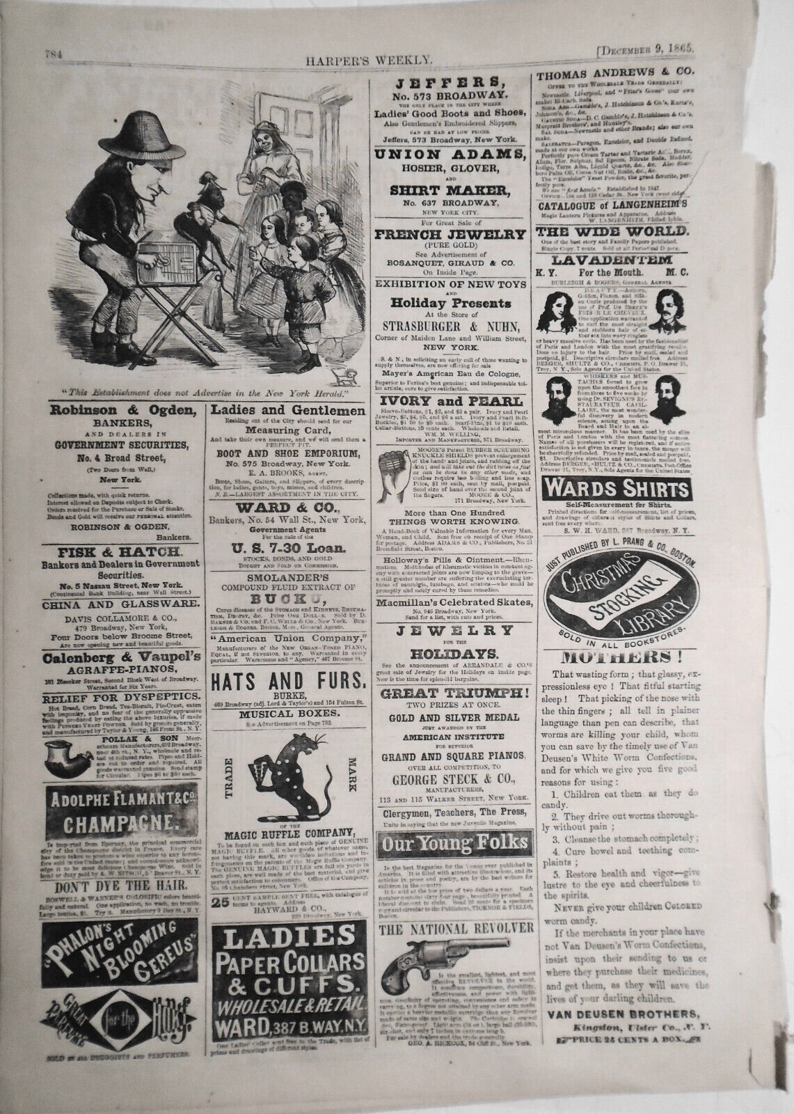 Original Harper's Weekly December 9, 1865 - Complete issue [Post Civil War]