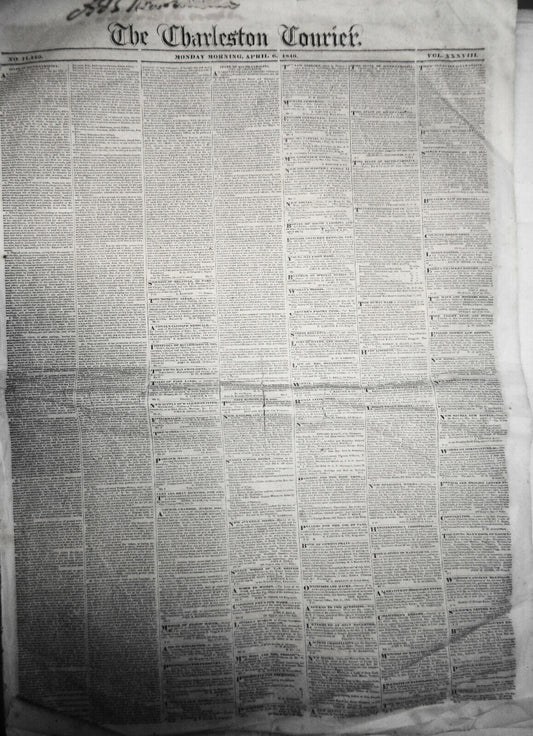 THE CHARLESTON COURIER - MONDAY, APRIL 6, 1840