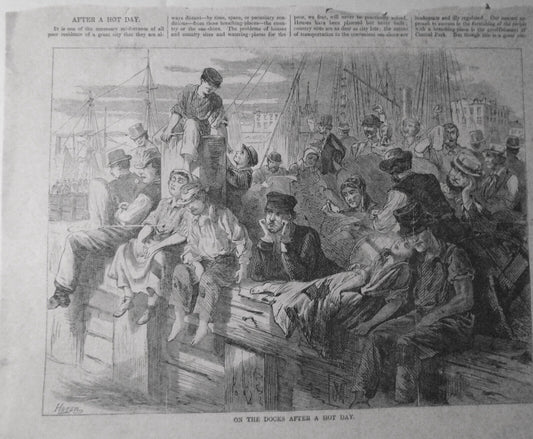 On The Docks After A Hot Day - - Harper's Weekly 1868