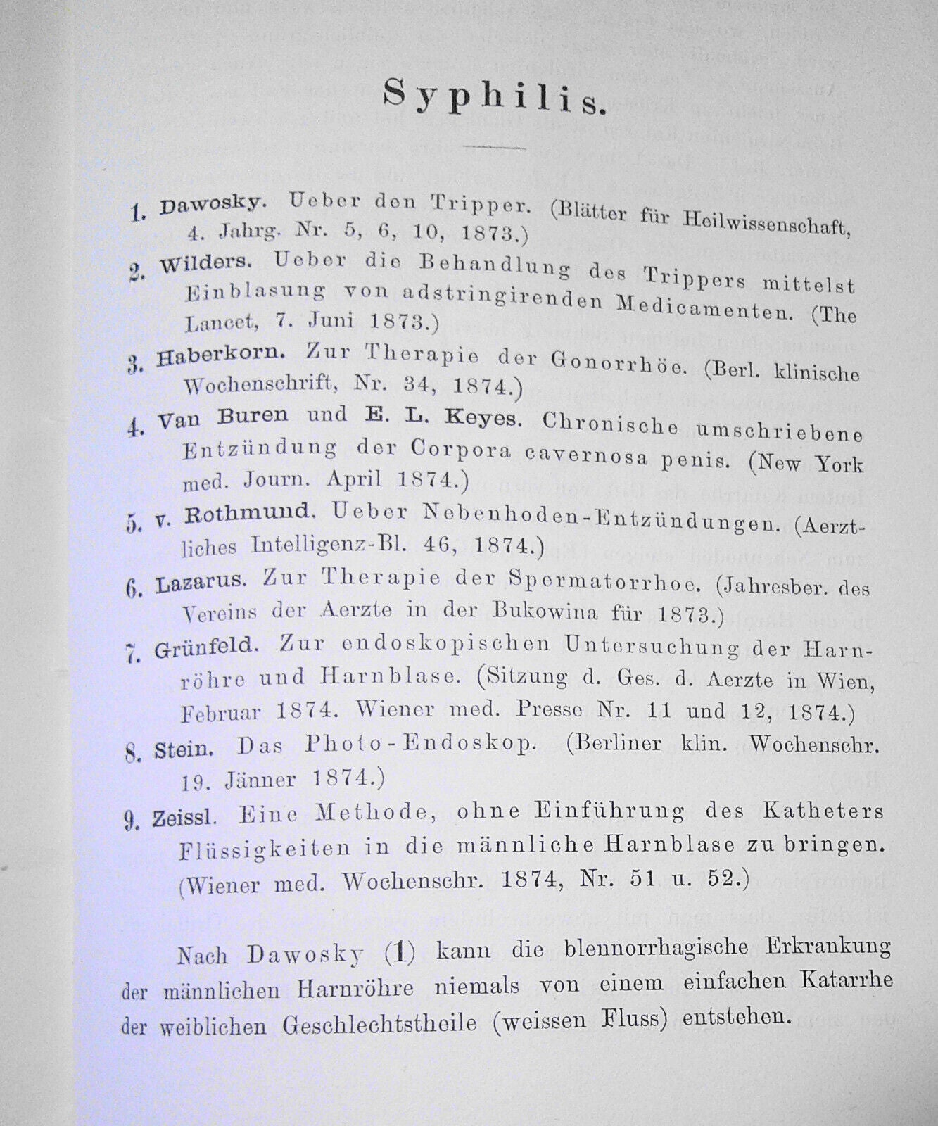 Vierteljahresschrift Fur Dermatologie Und Syphilis. I  Jahrang 1874 Viertes Heft