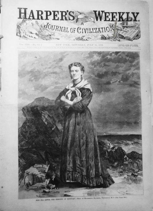 Harper's Weekly July 31, 1869: Ida Lewis, Newport, RI heroine; Camp meeting etc