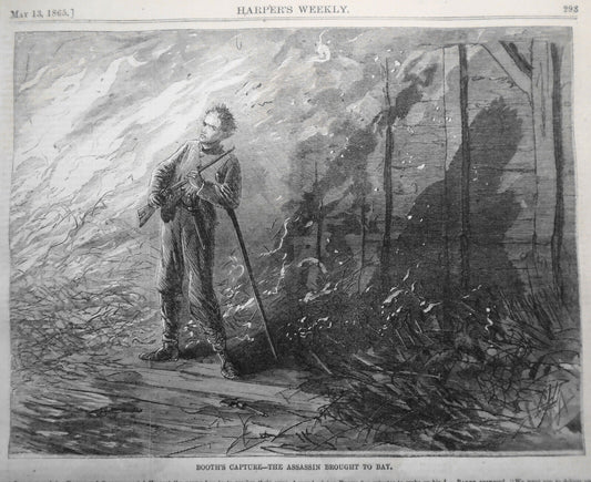 Capture & death of John Wilkes Booth Harper's Weekly May 13, 1865 Original issue