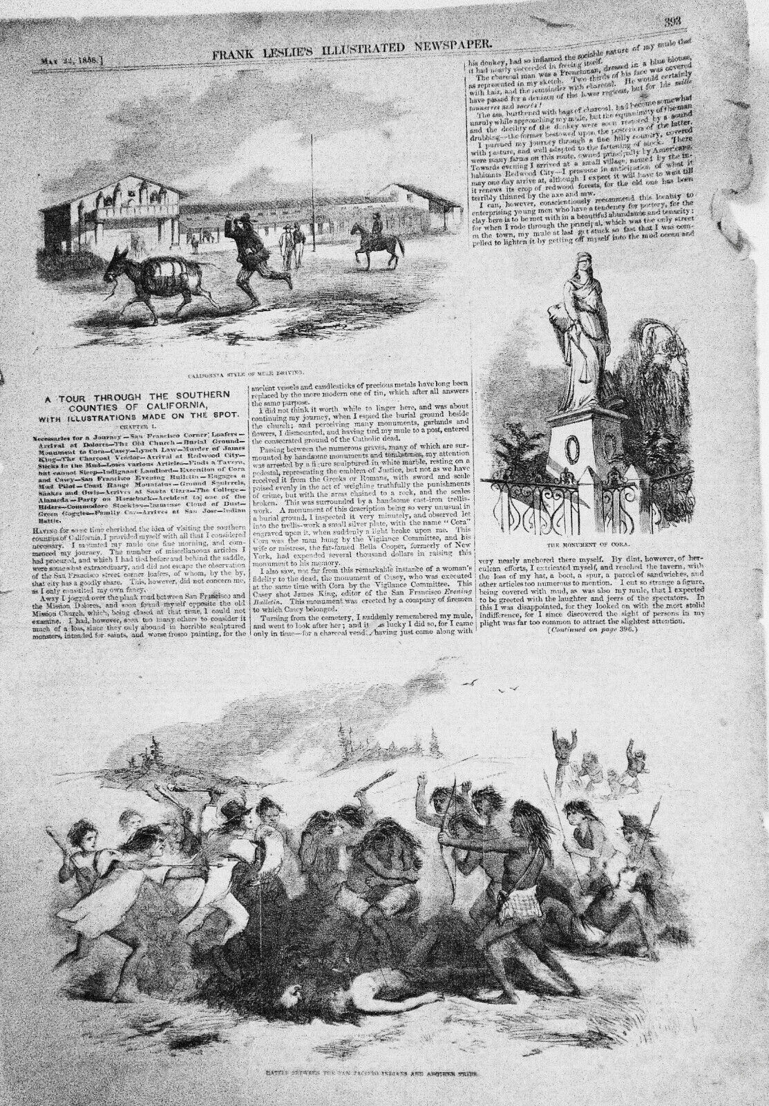 Battle Between The San Jacinto Indians And Another Tribe - Frank Leslie's,  1858
