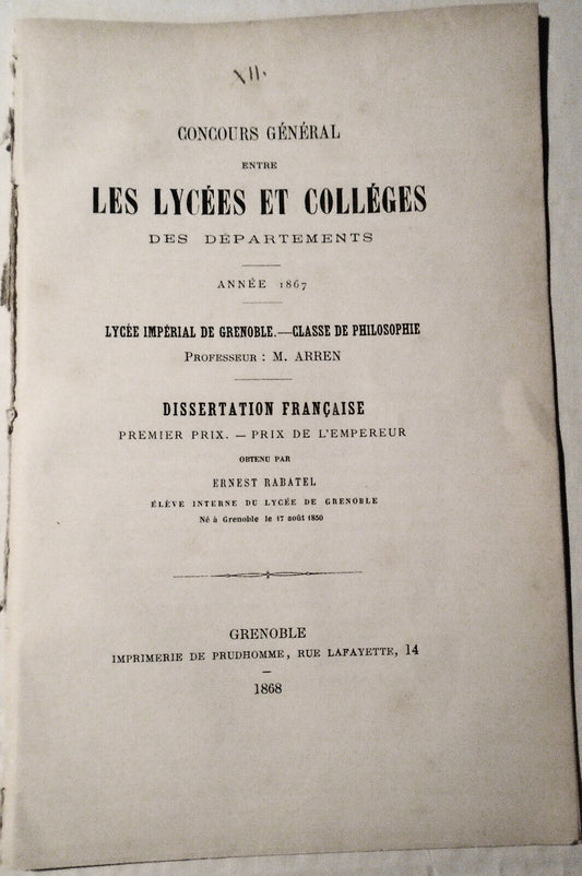 Dissertation... premier prix. Caracteres et principaux effets de l'habitude 1868