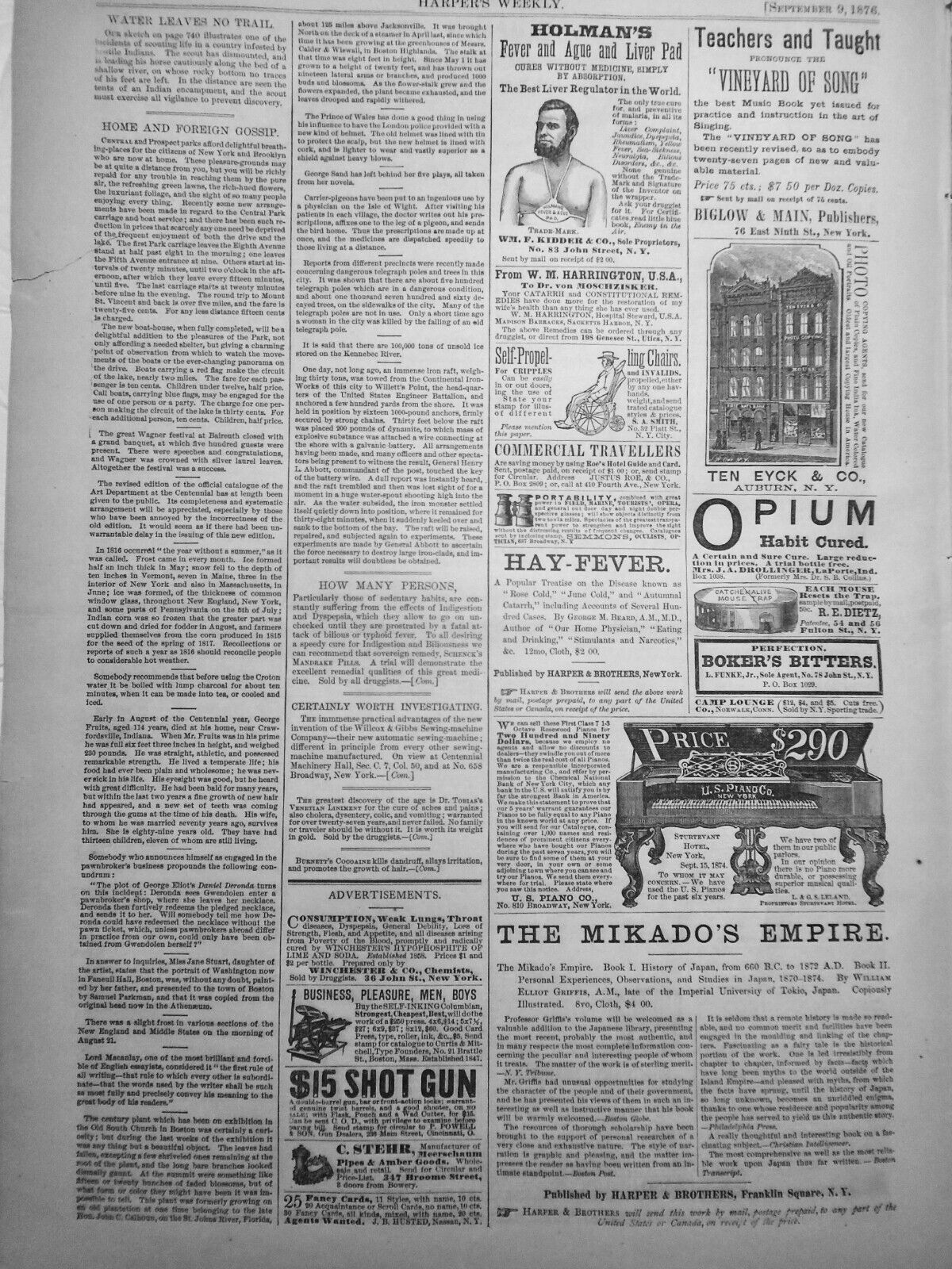 Harper's Weekly,  September 9, 1876 -  Centennial; Tilden & Tweed politics, etc.