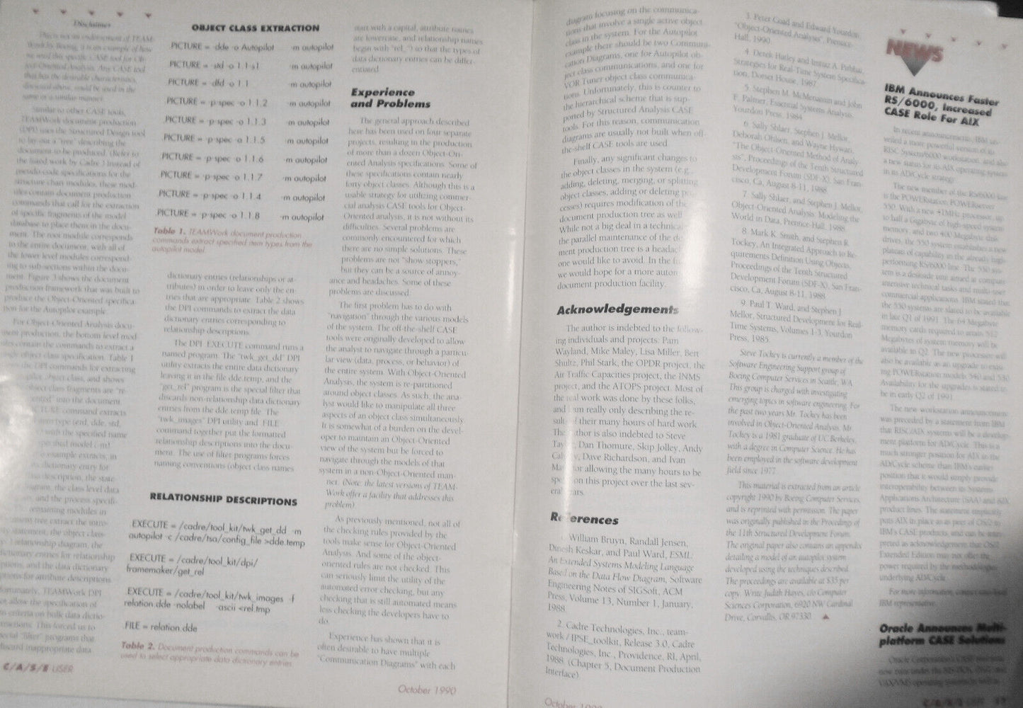 CASE User, October 1990 - Newsletter for Software Practitioners