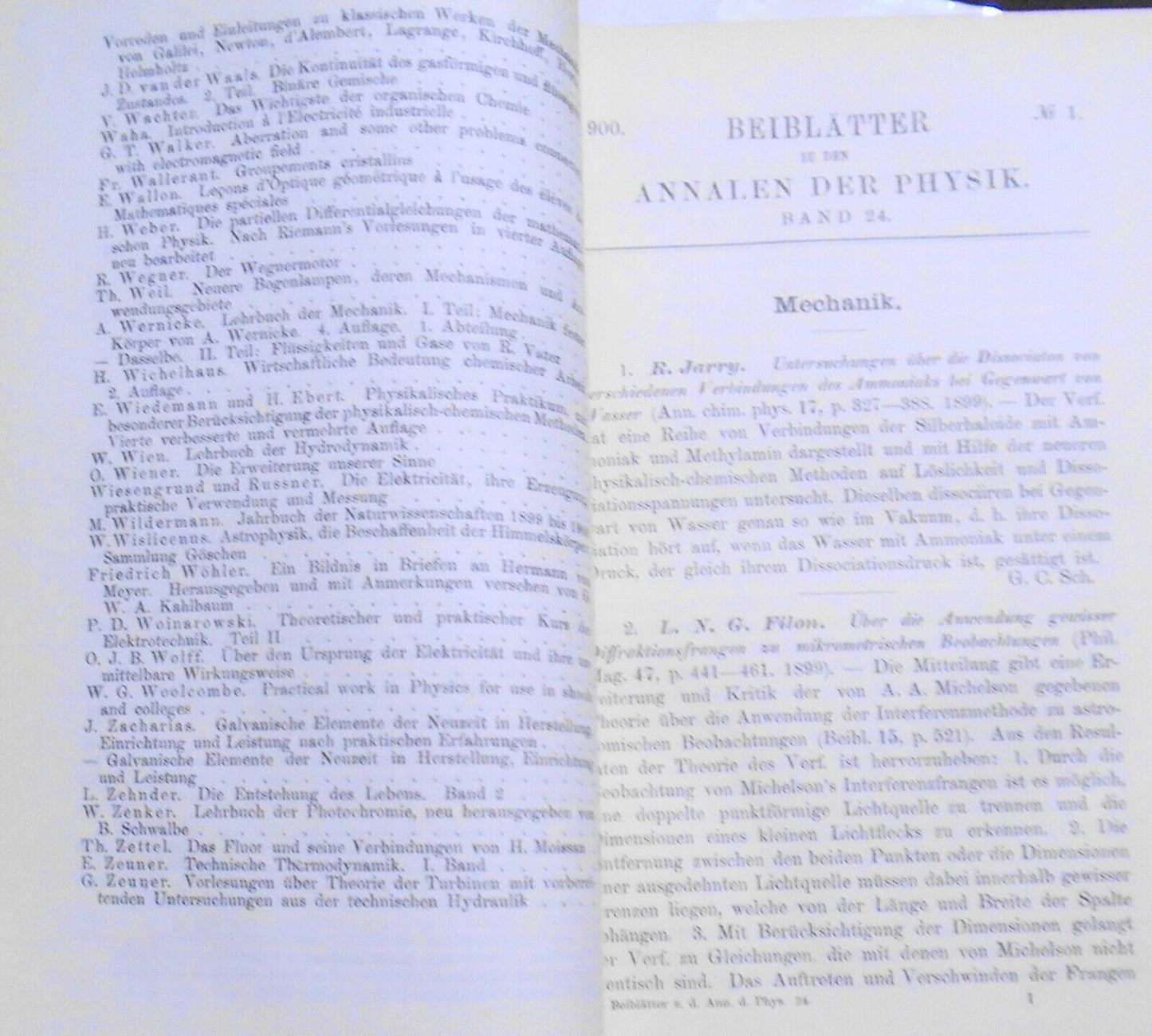 Beiblatter Zu Den Annalen Der Physik, Band 24, 1900. Pierre Curie radium etc