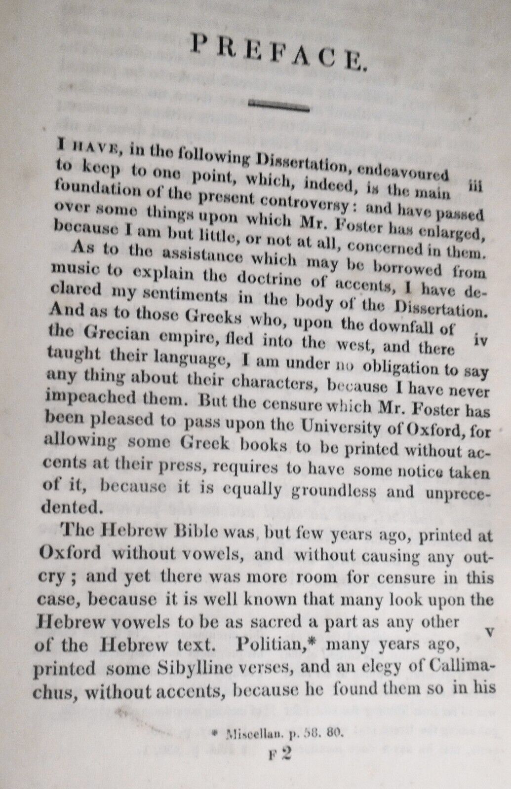 1820 A dissertation against pronouncing the Greek language according to accents