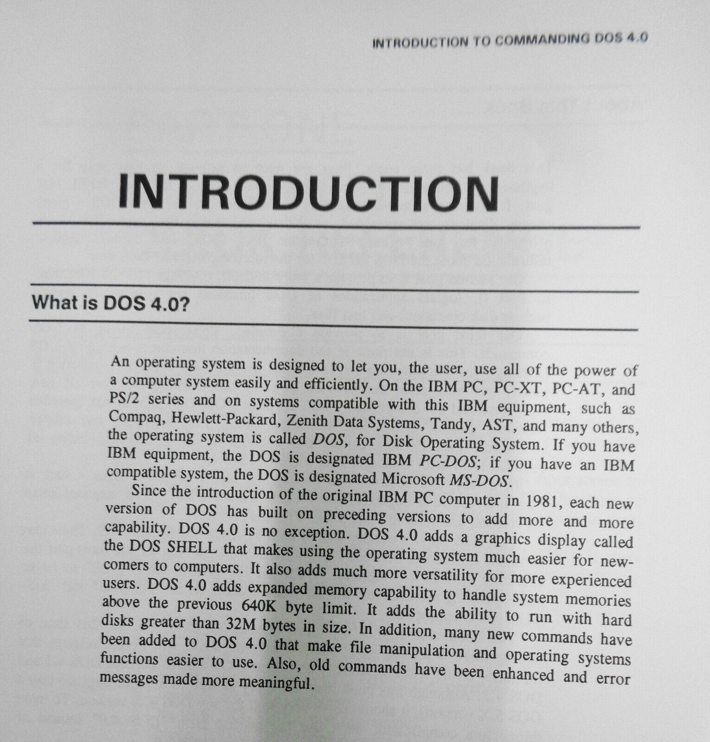 Commanding DOS 4.0 by William Barden, Jr. . First edition, 1989