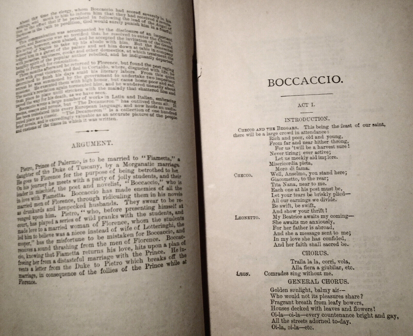 Boccaccio. Comic opera in three acts, by Franz von Suppé; 1886.