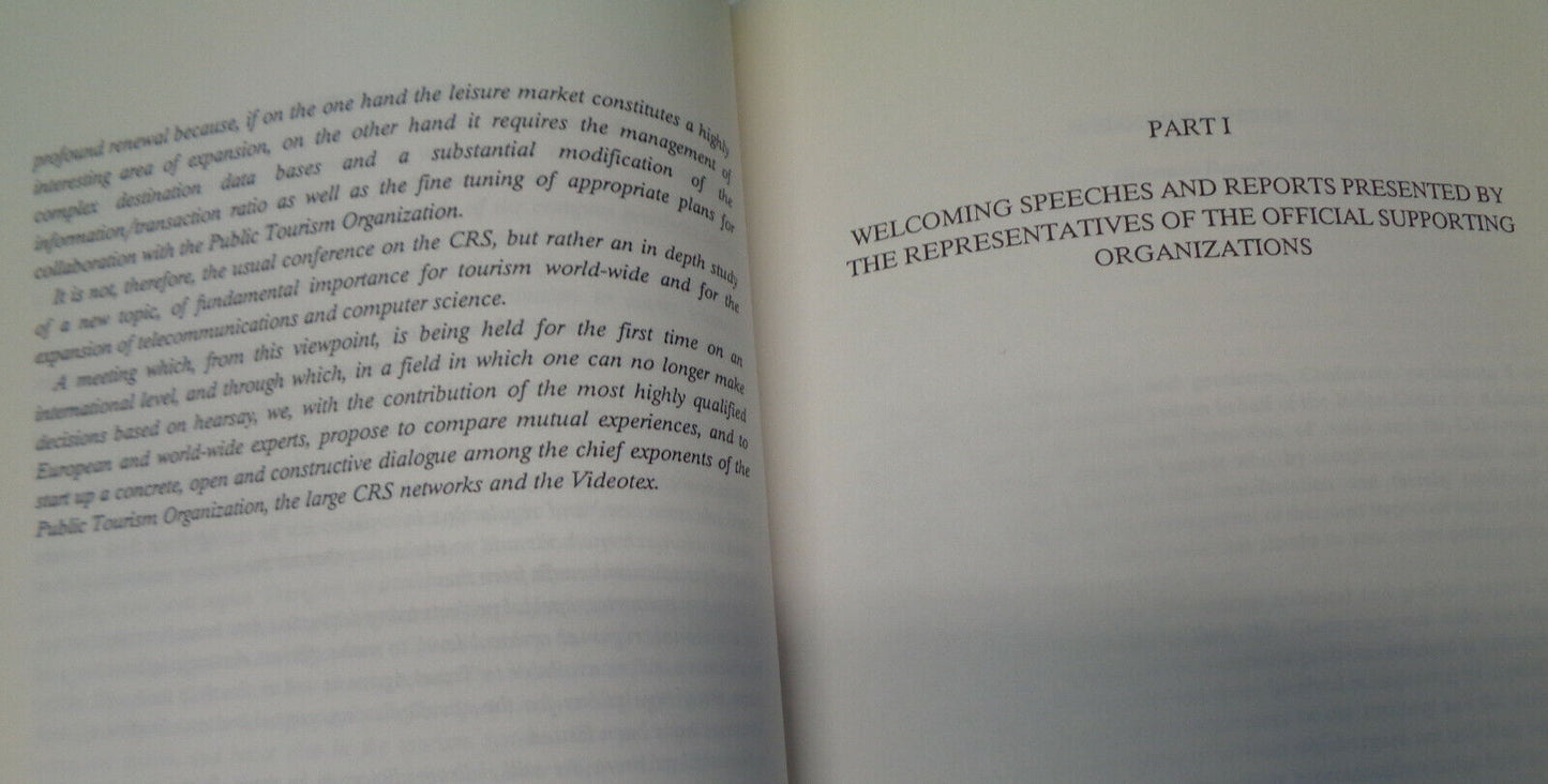 COMPUTER NETWORKING &  PUBLIC TOURISM ORGANIZATION  1991 CONFERENCE PROCEEDINGS