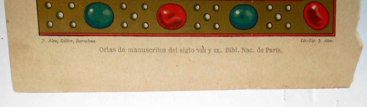Arte Bizantino -  2 lithographs circa 1890 by J. Aleu, Barcelona.