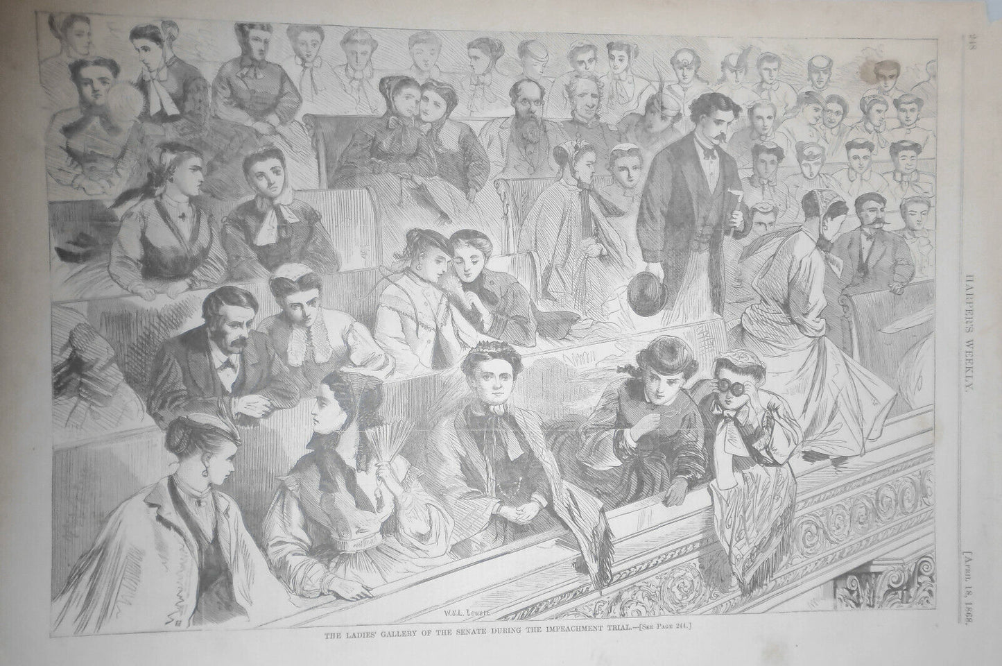 Ladies' Gallery Of The Senate During The Impeachment - April 18, 1868 Harper's