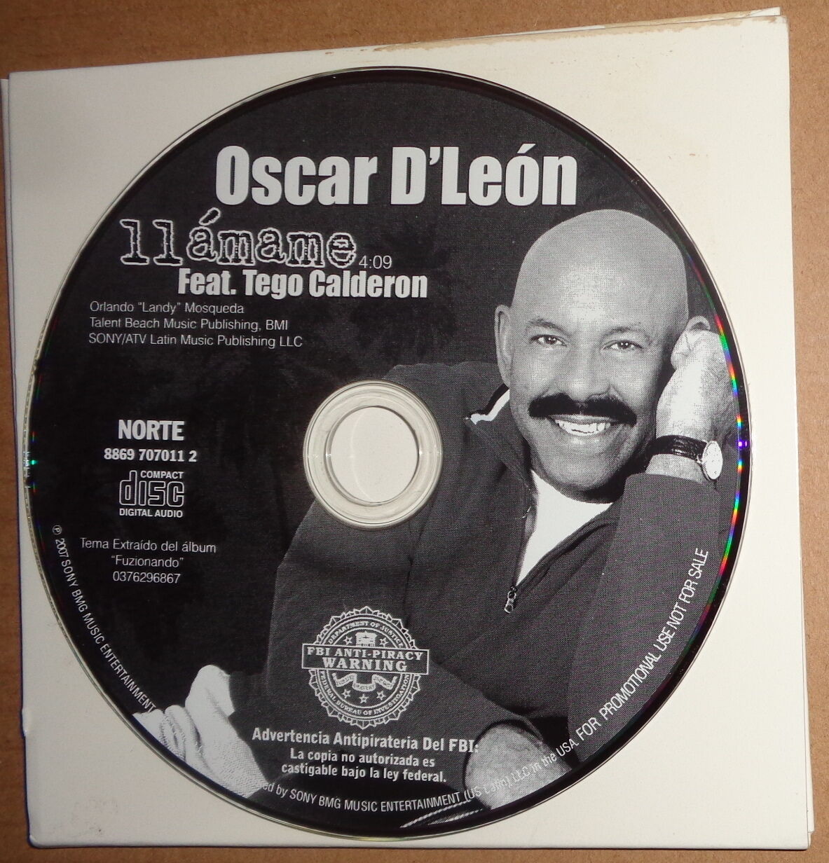 Oscar D' León Featuring Tego Calderon* ‎– Llamame - CD, Single, Promo 2007 Norte