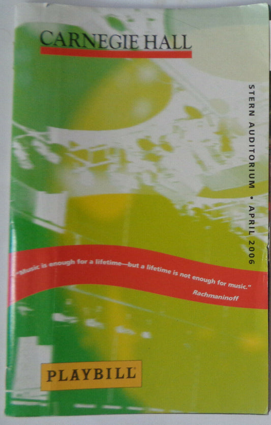 AUDRA McDONALD - CARNEGIE HALL PLAYBILL  APRIL 29, 2006