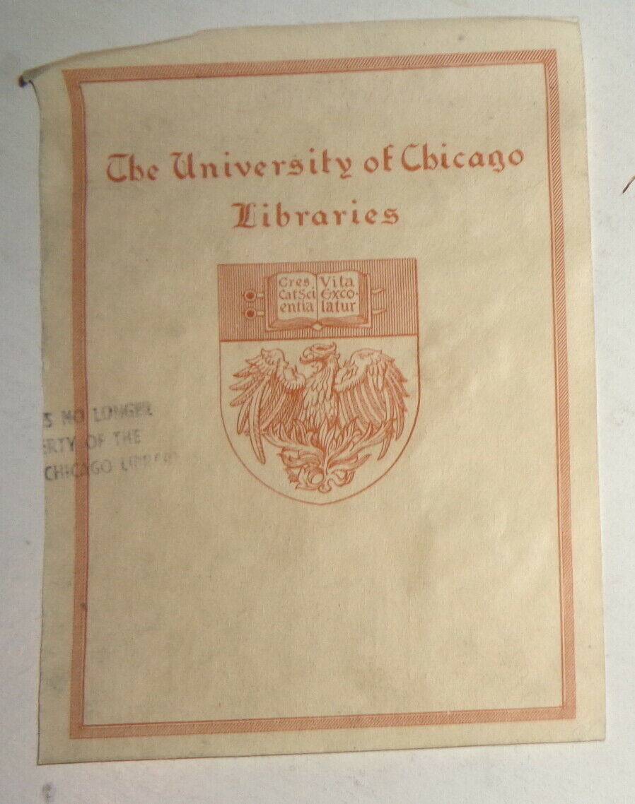 University Of Chicago Libraries Ex Libris Bookplate -  Circa 1900