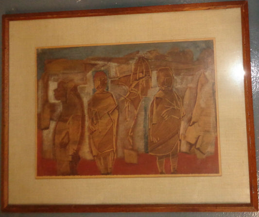 Marcello Boccacci - SIGNED Original Abstract figures.  Ca 1961.