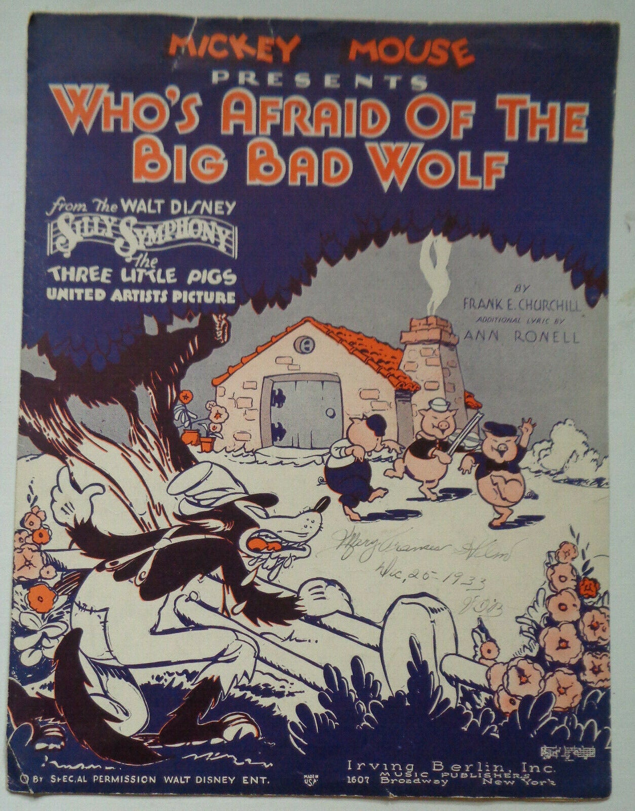 Who's afraid of the big bad wolf : from Walt Disney's silly symphony "The three