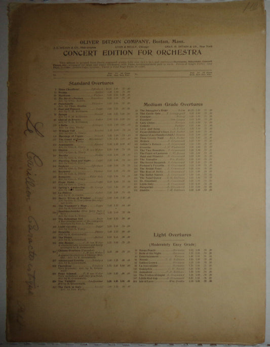 Le Carillon. Morceau caractéristique ... for Orchestra, by Henry Pabst - 1905