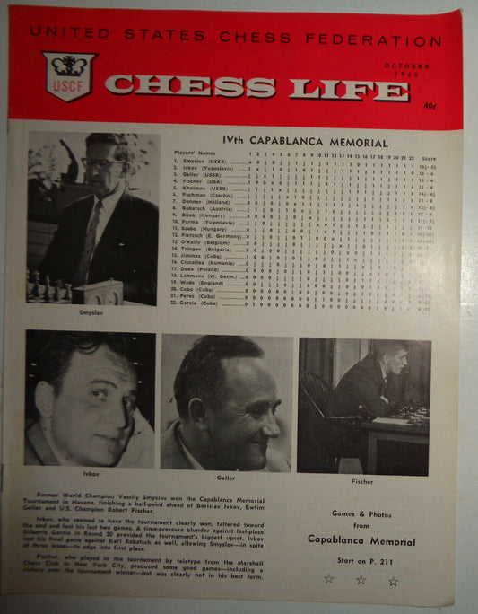 Chess Life, October 1965 - Capablanca Memorial Tournament, etc