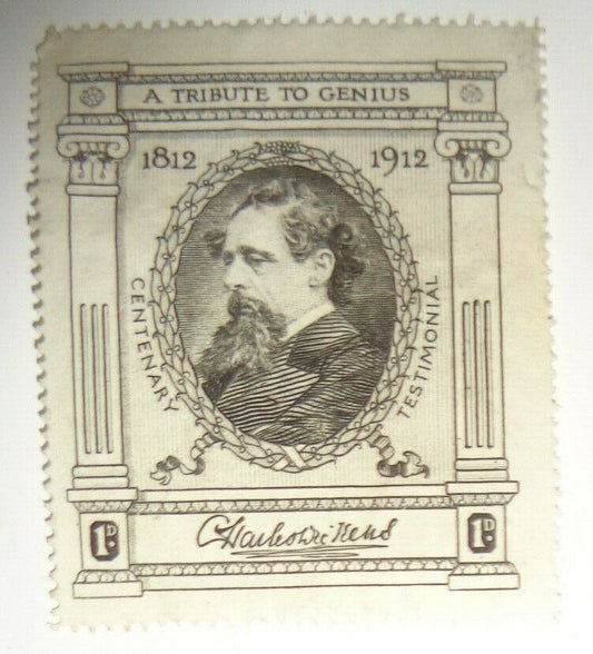 Charles Dickens - "A Tribute to Genius" 1912 centenary testimonial stamp