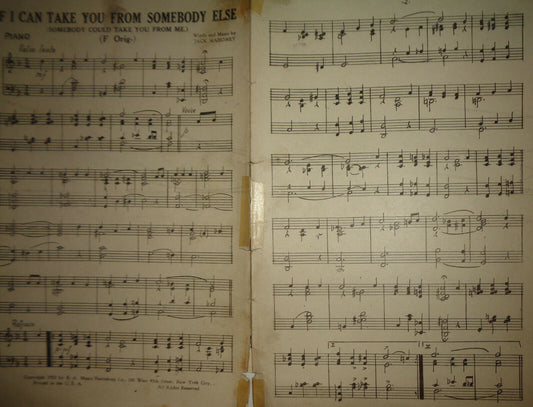 IF I CAN TAKE YOU FROM SOMEBODY ELSE ... 1923, FOR ORCHESTRA - BY JACK MAHONEY