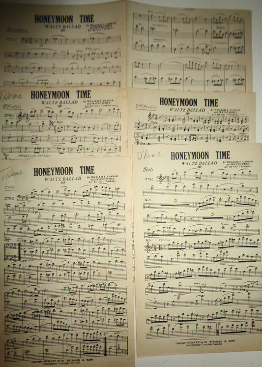 HONEYMOON TIME, WALTZ BALLAD by William Caesar & Irving Weill 1922 FOR ORCHESTRA