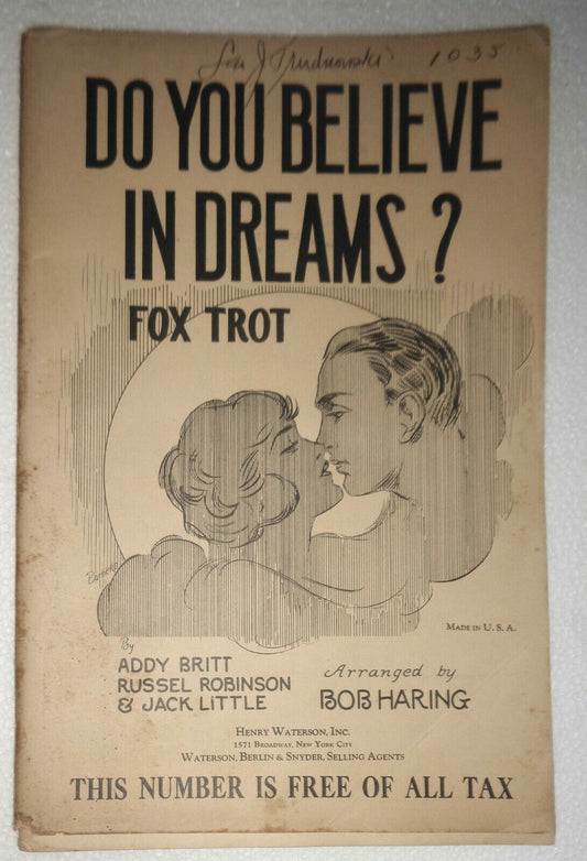 Do you believe in dreams? : fox trot - by  Addy Britt et al - 1926 For Orchestra