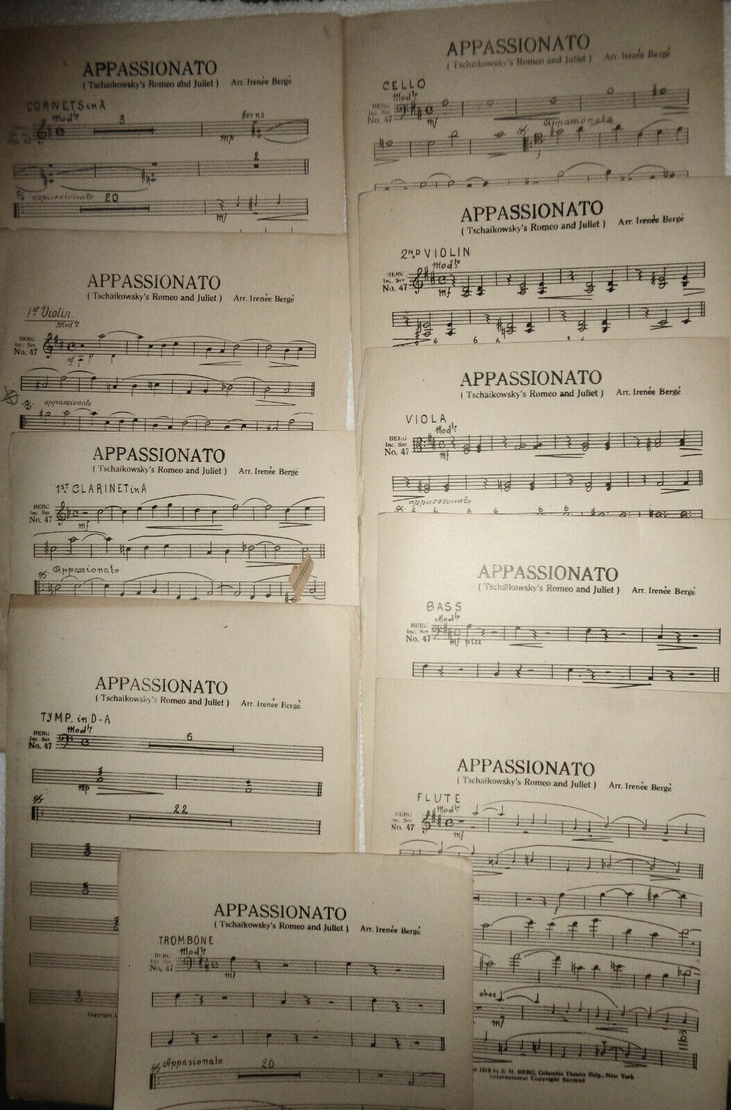 APPASSIONATO - TSCHAIKOWSKY'S ROMEO & JULIET -1918 by Irénée Bergé for orchestra