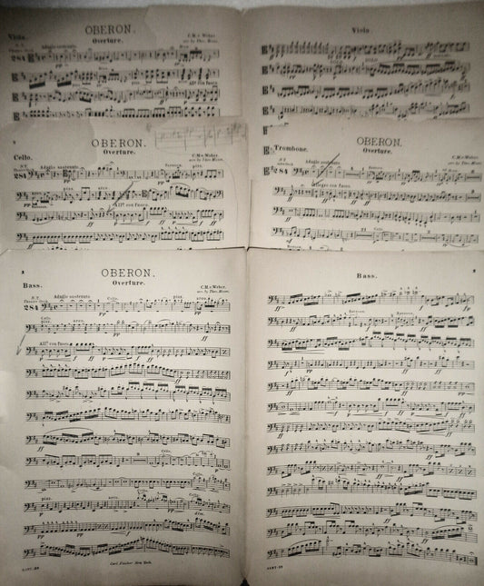 Oberon Overture by Carl Maria von Weber. 1893 Orchestra score Arr. by Theo Moses