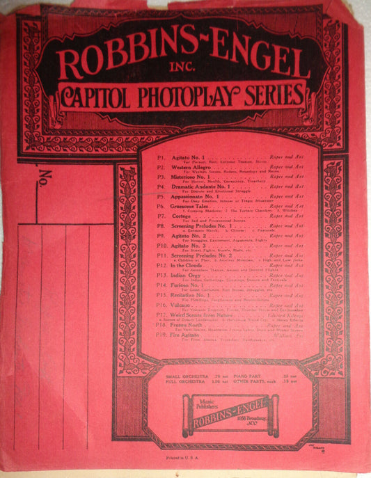 Dramatic Andante No. 1: Dispute, Emotional Struggle, by Rapee 1923 for orchestra