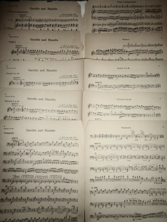 GAVOTTE AND MUSETTE, by J. Raff - 1912 Orchestra score