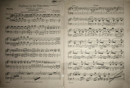 Orpheus in der Unterwelt (Orphée aux enfers) overture - 1892 ORCHESTRA SCORE