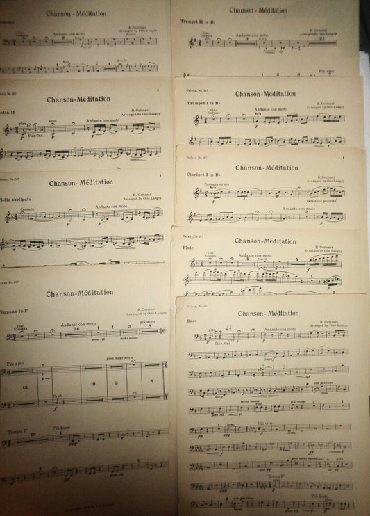 Chanson-Méditation, by R. Cottenet ; arr. by Otto Langey. 1909 for orchestra