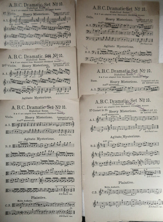 A.B.C. dramatic set no. 10 : diabolical scene, by Ernst Luz. 1915 orchestra scor