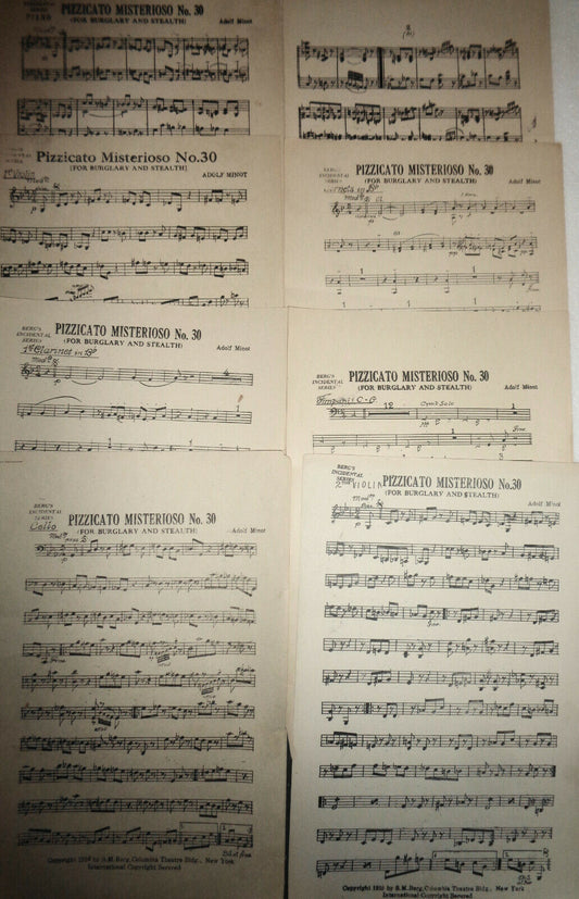 PIZZICATO MISTERIOSO NO. 30 FOR BURGLARY & STEALTH by Adolf Minot 1916 orchestra