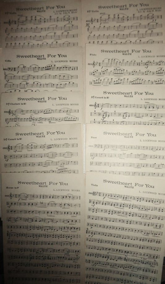 SWEETHEART FOR YOU : WALTZ, by Luella Lockwood Moore. 1919 - for orchestra