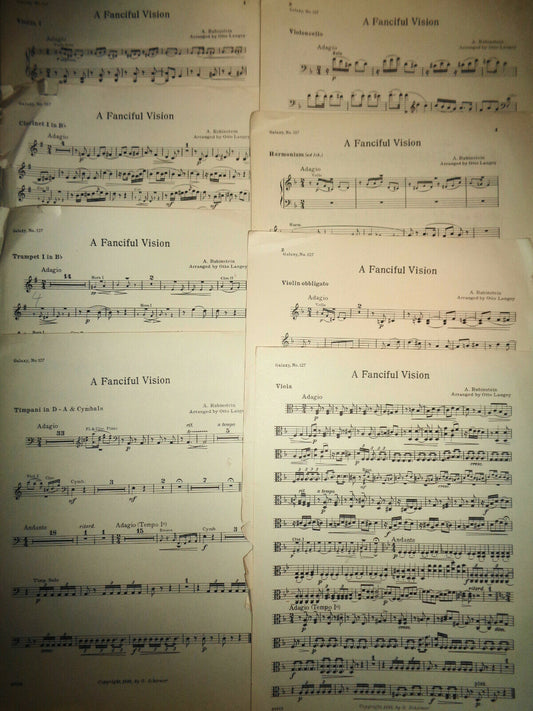 A fanciful vision, by A. Rubinstein. 1918 for orchestra. Arr. by Otto Langey