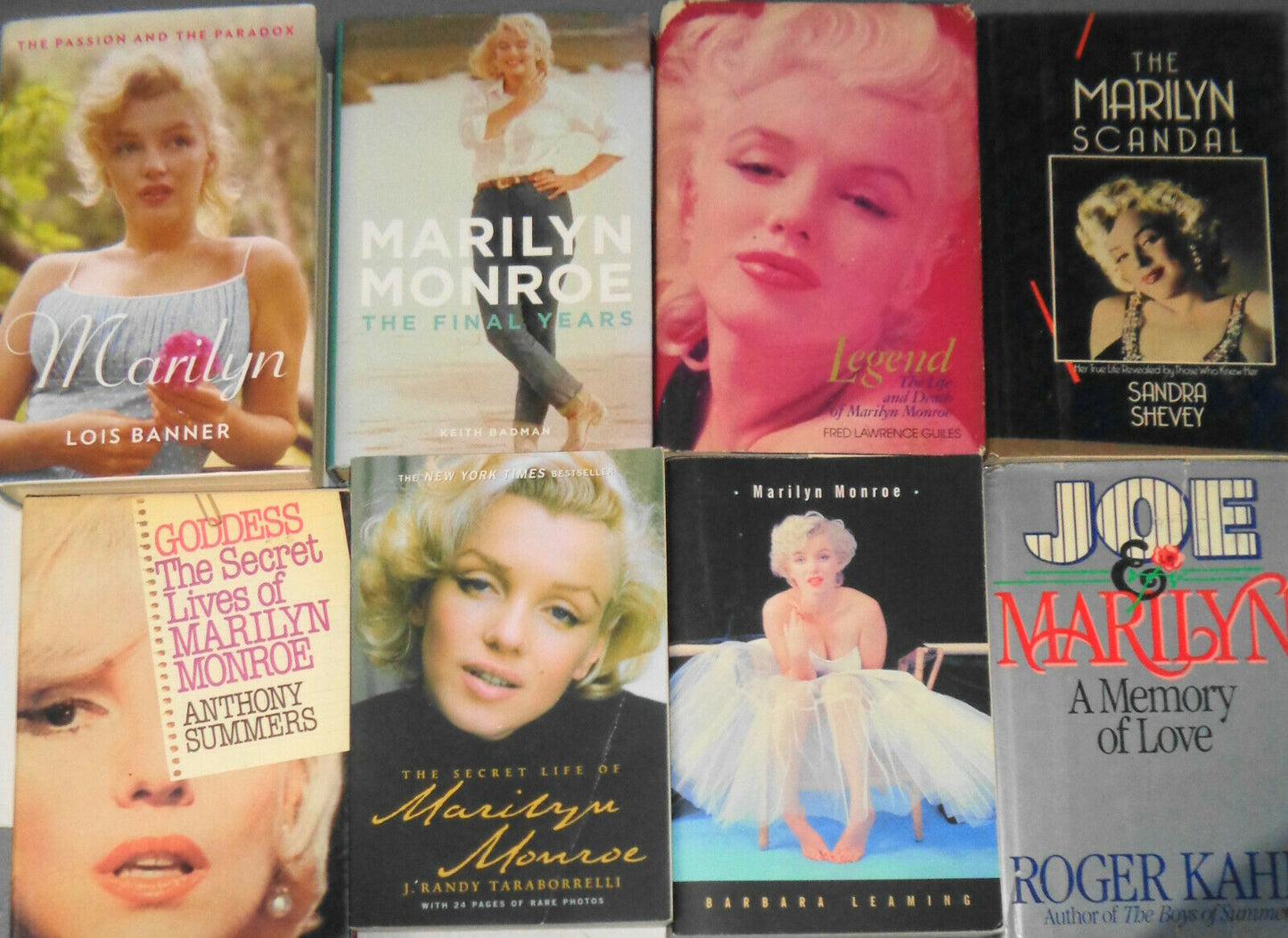 8 Marilyn Monroe books lot (6 hardcover first editions); Goddess, Legend ...