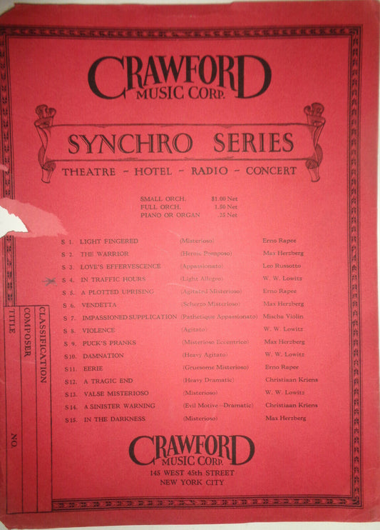 In traffic hours, by W W Lowitz. 1929 for orchestra