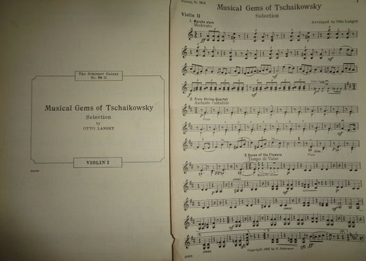 Musical gems of Tschaikowsky, arranged by Otto Langey. 1915 for orchestra