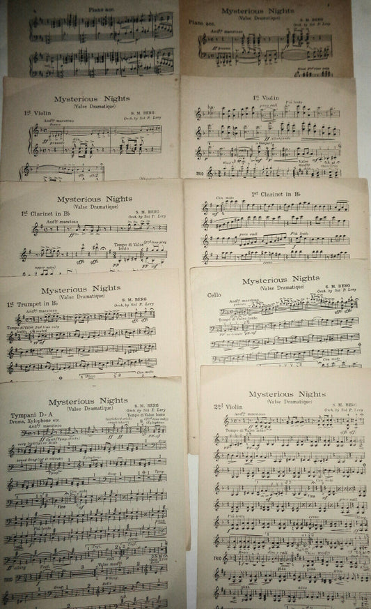 Mysterious nights : valse dramatique, by S M Berg.1919 for orchestra