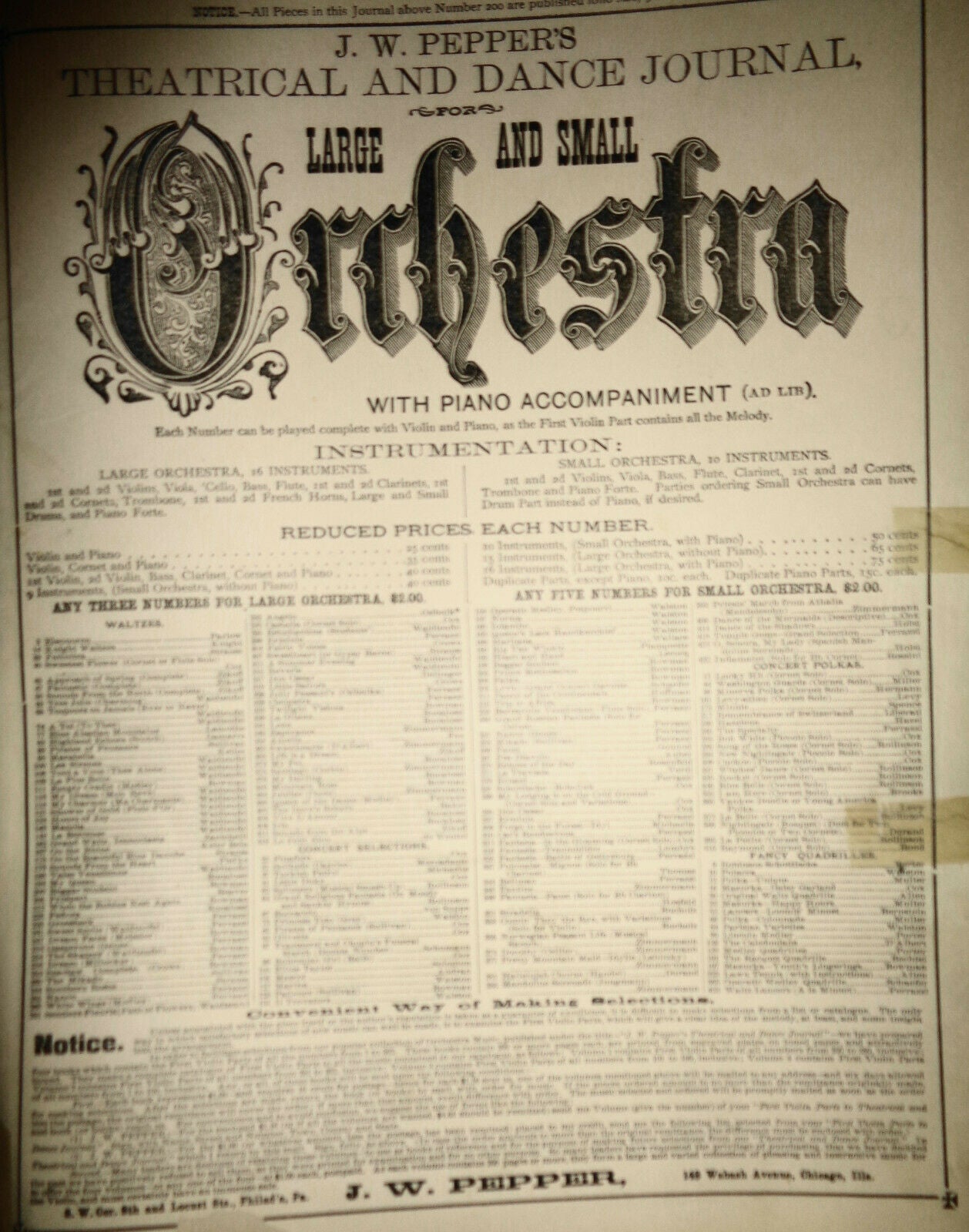 "INFLAMATUS." (FROM STABAT MATER.)  1889. By Rossini. Orchestra score