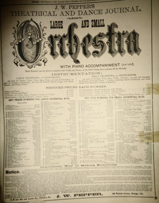 "INFLAMATUS." (FROM STABAT MATER.)  1889. By Rossini. Orchestra score