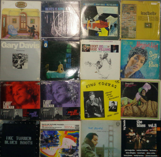 16 Blues LPs: Leadbelly, B B King, Bessie, Basie, Hodges, Ike Turner King Cobras