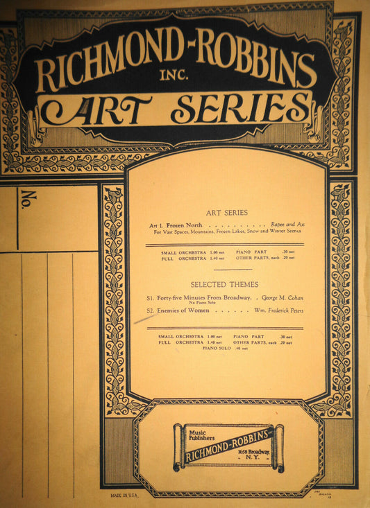 ENEMIES OF WOMEN, Wm FREDERICK PETERS - 1923 FOR ORCHESTRA