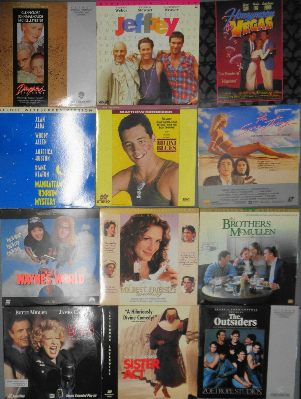 12 Laserdisc Lot: Dangerous Liaisons Honeymoon In Vegas Sure Thing For the Boys