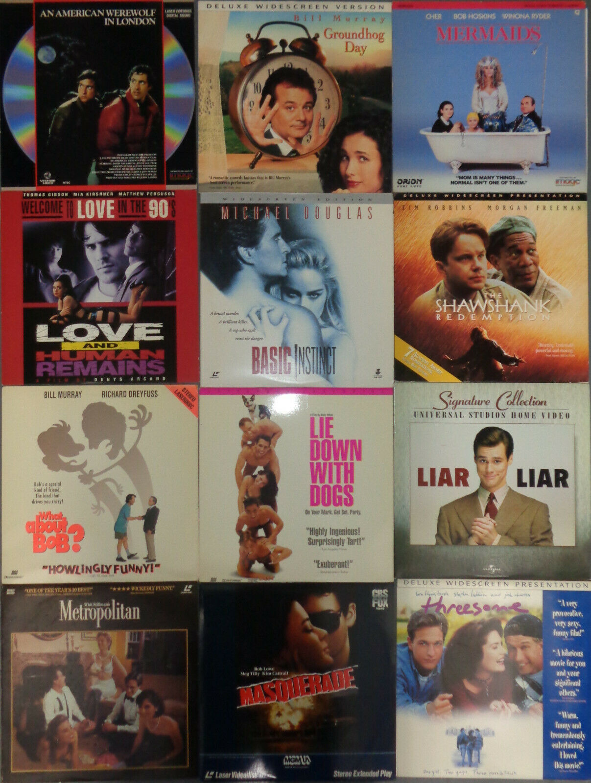 12 Laserdiscs Lot: An American Werewolf in London Groundhog Day Mermaids ...